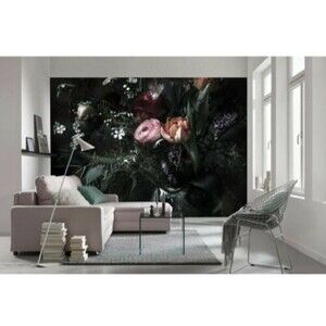 Giant Wall mural photo Wallpaper  Black flowers floral bedroom decor